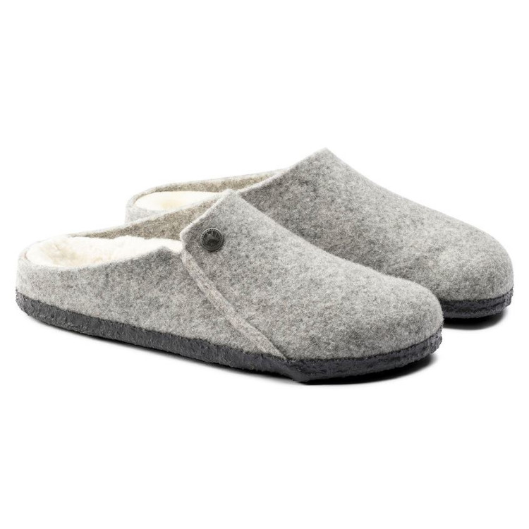 Birkenstock Zermatt Shearling Slipper | Light Gray | Narrow - Women's (1015086) - Image 4